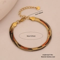 Goldene Schlangenkette aus Edelstahl mit Leopardenmuster, Karabinerverschluss und Verlängerung - 4# Gestreiftes Armband