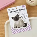 Simpatici foglietti adesivi a gatto siamese in confezione a quadretti viola, 30 fogli - 2# Siamese al Miele