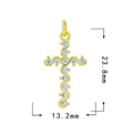 Copper micro-pave gold cross pendant with clear cubic zirconia for DIY necklaces - Gold White Zirconia-Cross 0218