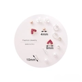 7-pair earring set featuring pink heart crystals, pearls, and tassels in silver and rose gold - E0869-1 (Gold Silver Pink Gem Set)