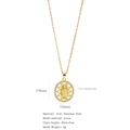Collar colgante Virgen María dorado de acero inoxidable con circonita y dimensiones - Estilo Virgen María en Relieve Redondo (HN0078G05)