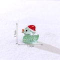 Miniatur Weihnachtsente in Translucent-Grün mit Glitzer und rotem Hut Größe 1,7 cm - Feiner Glitzer Grün