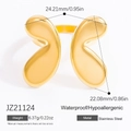 Anillo abierto de mariposa de acero inoxidable dorado con acabado pulido y resistente - Estilo Forma de Mariposa (JZ21124)