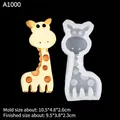 Cute giraffe silicone mold for DIY aroma gypsum and candles with precise size details - Style 8-Clear Giraffe