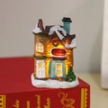 Luminous resin Christmas toy shop figurine with LED light and snow details - Style E