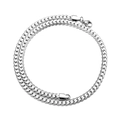 Sleek silver stainless steel flat curb chain necklace with a secure lobster clasp - Necklace (45cm/5mm) / Silver