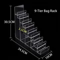 9-tier clear acrylic tiered display stand for wallets and phones 34.5x10x30.5 cm - 9-Tier / Clear