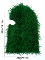 Green fuzzy knit balaclava mask with measurements 36x24cm shown in side view - One Size / Fluorescent Green