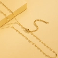 Detail of golden stainless steel flat oval link chain with lobster clasp and extender - Lip Chain (40+5cm) / Gold