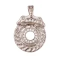 Silver brake disc pendant with sparkling white zircons for car enthusiast jewelry - Dark Purple L037431-2