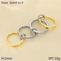 Two-tone gold and silver interlocking rings set with shimmering crystal pavé accents - US 6 / Gold/Silver Two-Tone Four-Linked Interlocking Pave Style (KR113337-Z)