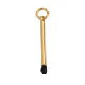 Creative matchstick charm pendant in gold finish with black enamel tip for jewelry making - Matchstick Shape-Black