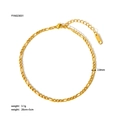 Golden Figaro chain anklet in stainless steel with 2.8mm width and adjustable length - 2.8mm Figaro Chain (YYA023031)
