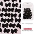 50pcs set of matte black resin bow tie nail art decorations measuring 12x9mm each - Matte Bow / Black