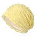 Berretto a pieghe giallo chiaro in cotone traspirante per un look casual moda - Stile sottile regolare / Giallo chiaro