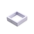 White minimalist square jewelry display box with push opening on clean white background - 7*7cm White PE Film Box
