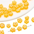 6mm yellow and white millefiori flower resin beads for DIY jewelry making and crafts - Orange