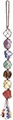 Handmade 7 chakra natural raw stone car hanging ornament with woven rope finish - Rainbow