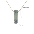 Detail view of rectangular crystal pendant showing 25mm height and 40cm chain specs - Labradorite