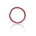 Bracciale a corda intrecciata in rame con finitura metallica su sfondo bianco - Anello twist rosso vino (30094)