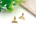 Golden whale tail metal pendants with hollow patterns for DIY jewelry making - Mermaid Tail
