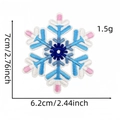 Detailed view of 7cm snowflake embroidered iron-on patch with size measurement details - Snowflake Patch 42#