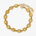 Golden 316 stainless steel square textured bracelet with lobster clasp and extension chain - Gold Style (KB803)