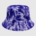 Cappello a secchiello double-face tie-dye viola e bianco con cuciture di rinforzo - M (56-58cm) / Tie-Dye Viola-Bianco (37)