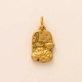 Vintage 18K gold-plated stainless steel swan and lotus pendant with embossed details - July Swan Lotus Embossed Pendant Only (Without Chain)