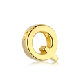 Gold-plated letter Q heart pendant necklace in S925 sterling silver with polished finish - Gold DY130021 (Q)