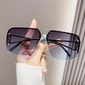 Schicke Oversize-Pilotenbrille mit blau-violettem Farbverlauf und goldenem Metallgestell - Goldrahmen Grau-Blaue Gläser