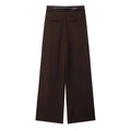 Minimalist sleeveless suit vest and wide-leg dark brown trousers two-piece set for women - XS / Dark Brown Pants