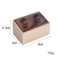 Champagne gold and brown satin jewelry box display stand for rings and earrings - Double Ring Holder