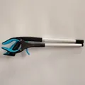 Foldable aluminum trash picker tool with ergonomic blue handle and non-slip rotating claw - Standard Pack / Blue