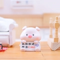 Cute pink pig handlebar ornament with anti-EMO sign for electric scooters and bikes - 1188-39 Diligent Pig Sign