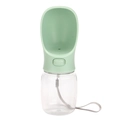 Portable pet water bottle for dogs in mint green with one-button water control - 350ml-No Metal / Green