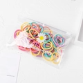 Colorful spiral hair ties for girls in a clear daisy zipper pouch, set of 10 pieces - 3cm Ribbed Ice Cream Colors