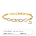Detailed size specifications for a gold infinity copper bracelet with AAA cubic zirconia - Gold (PBR-088 Infinity)