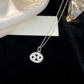 Silver Cancer zodiac constellation necklace with pave-set sparkling zircon pendant - Cancer Style (NS984) / 925 Silver