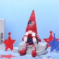 Independence Day gnome decoration with red white and blue stars and stripes design - Female Style