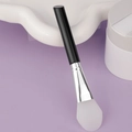 Silicone facial mask brush with translucent frosted head and sleek black handle - Slanted Tail Style F / Black