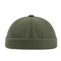 Gorro docker verde militar minimalista hecho de lona de algodón muy resistente - Ajustable / Verde Oscuro
