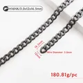 Gunmetal grey flat metal chain strap, 3.0mm wire diameter, replacement crossbody link - H16NK-3.0x12x16.5mm / Gunmetal