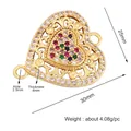 Gold plated copper heart crown pendant with colorful zircons measuring 30x25mm - M589398-Rainbow