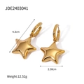 Orecchini a stella in acciaio inossidabile dorato da 4,3 cm con chiusura a cerchio - Oro (JDE2403041)