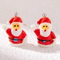 Weihnachts-Ohrring-Set mit Weihnachtsmann, Baum und Pinguin Anhängern aus bunter Emaille - Weihnachtsmann