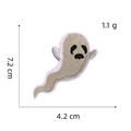 Detailed view of Halloween ghost embroidery patch with size measurements and weight info - Halloween Patch 5# (Yellow Ghost)
