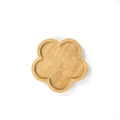 Flower shaped natural bamboo tray coaster for DIY crafts and flower pots - Large Flower 14cm