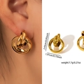 Gold Knot Intertwined Earrings ZJGE0734