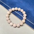 Single strand natural camphor wood prayer beads with 15 polished beads in a pale yellow finish - 12mm x 17 Beads (Simple)